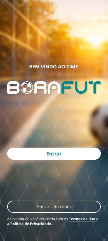 Tela de entrada do app Borafut